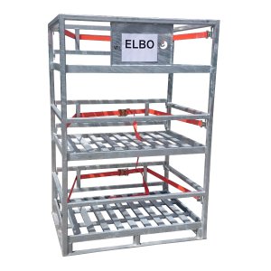 Paleta stalowa ocynkowana do transportu i przechowywania butli gazowych 11 litrowych